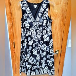 18W black and white floral dress